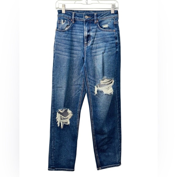 American Eagle Outfitters Mom Blue Straight Leg Jeans - Picture 1 of 7